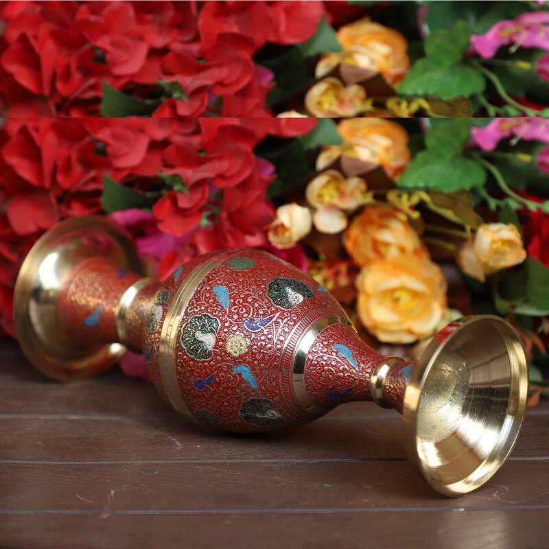 Cottage Handicraft - Brass Metal Flower Vase - 32 cm