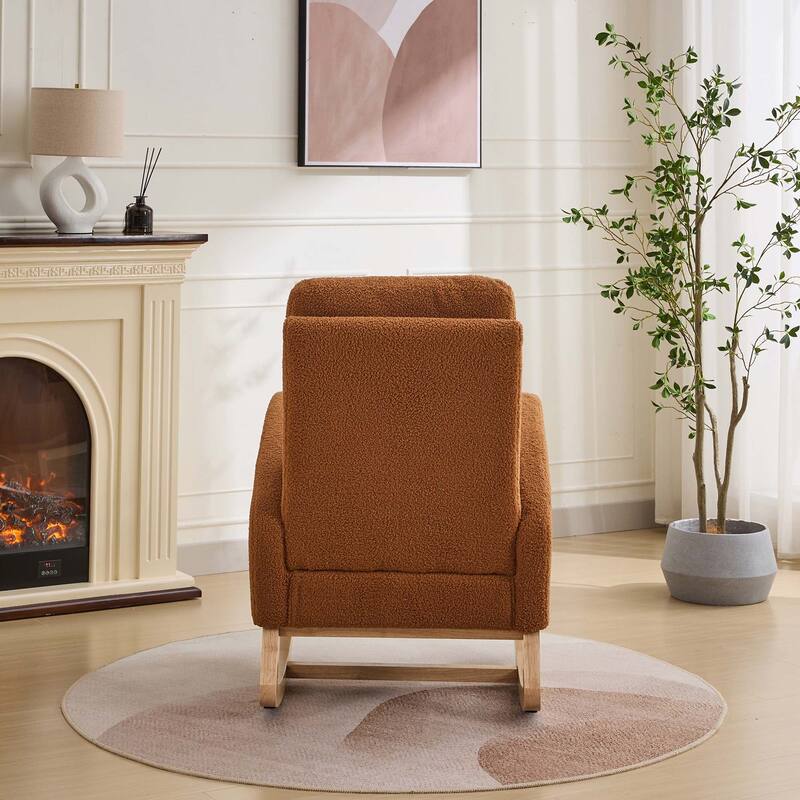 27.2"W Rocking Chair with High Back and Side Pocket