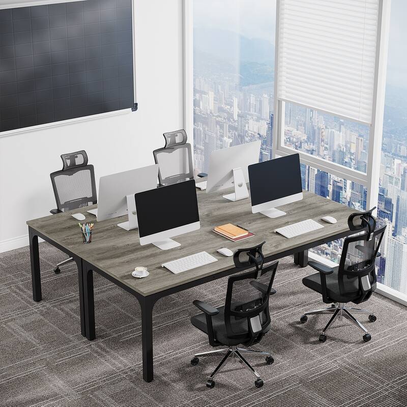 Rectangle 13FT Large Conference Table Set of 2, 78.74-Inch Meeting Seminar Table, Long Business Table