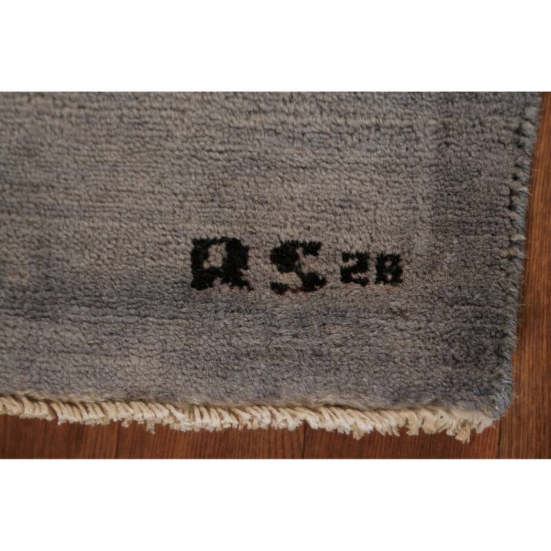 Gray Modern Gabbeh Oriental Area Rug Handmade Wool Carpet - 5'0" x 6'6"