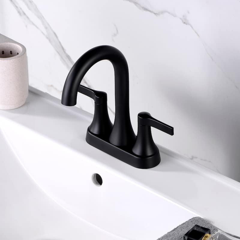 Luxier MSC11-T 4 in. Centerset 2-Handle Bathroom Faucet with Drain