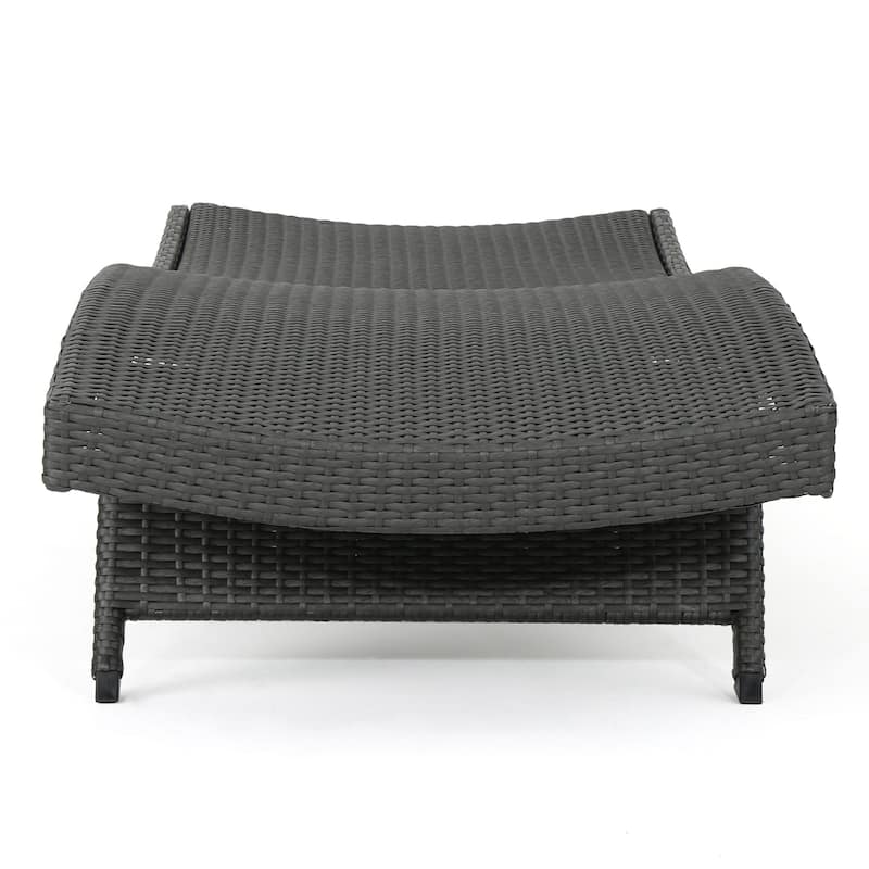 Mach Chaise Lounger, Dark Gray Rattan Wicker Frame, Outdoor, 79 Inch