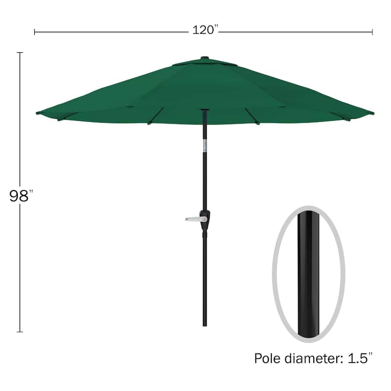 Pure Garden 10 ft Patio Umbrella with Auto Tilt and Hand Crank