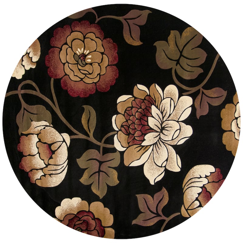 Copper Grove Korneuberg Black Floral Area Rug