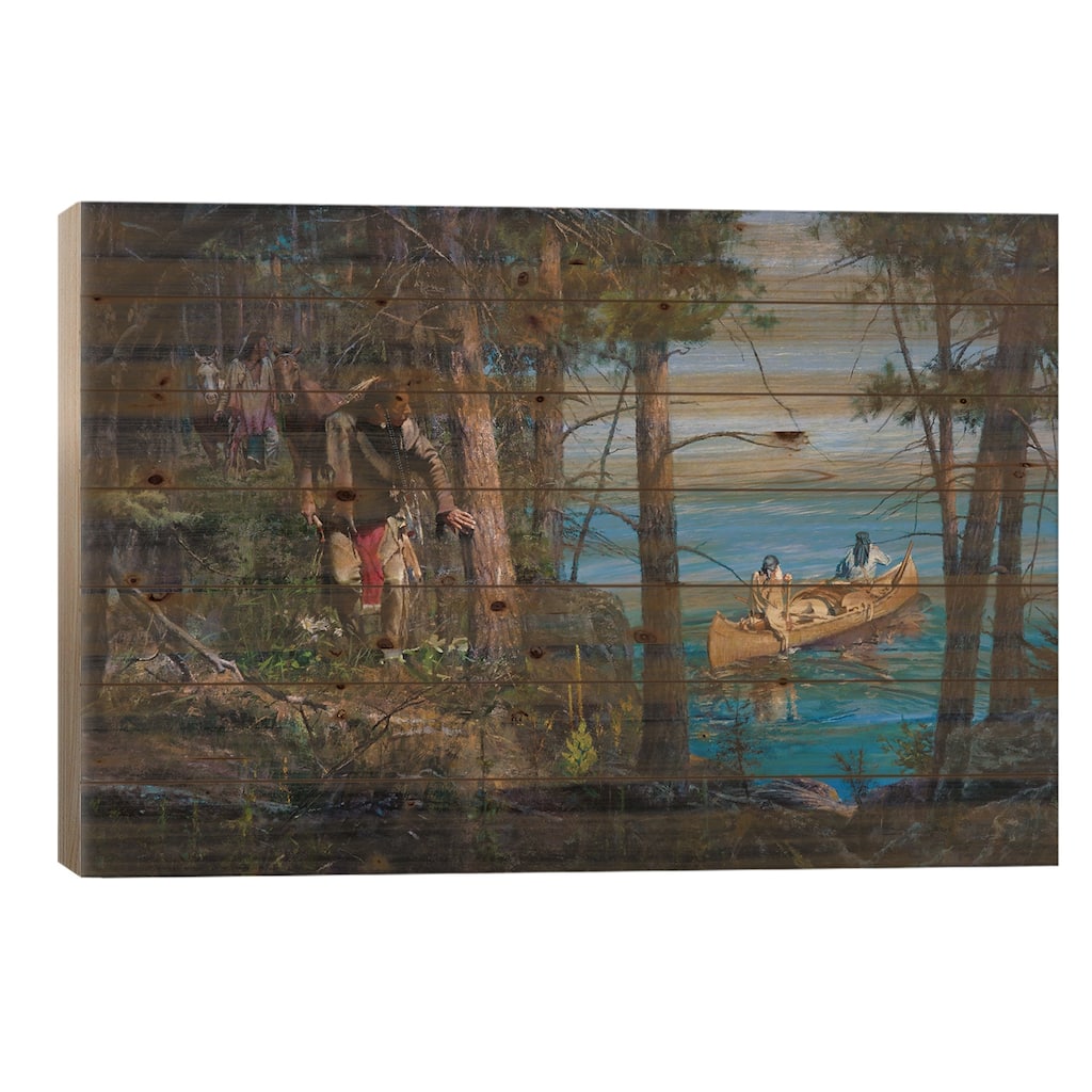 The Forest Is Watching Print On Wood by David Edward Kucera - Multi-Color
