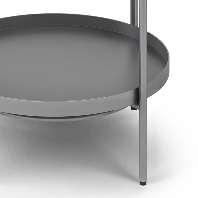 WYNDENHALL Lipton Industrial 17 inch Wide Metal End Table - 16.9"w x 16.9" d x 22.2" h