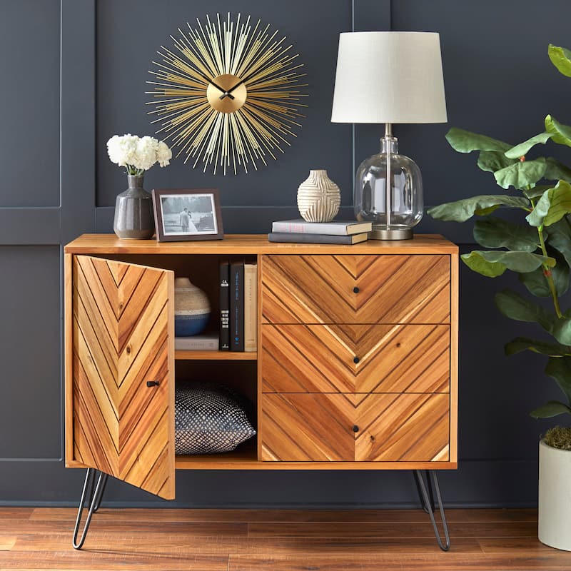 Lifestorey Alexandria 1-door/3-drawer Oak Brown Mid-Century Buffet/Sideboard