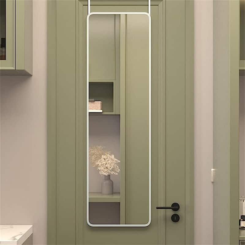47"x14" Rectangular Mirror with Aluminum Frame for Bathroom - Silver