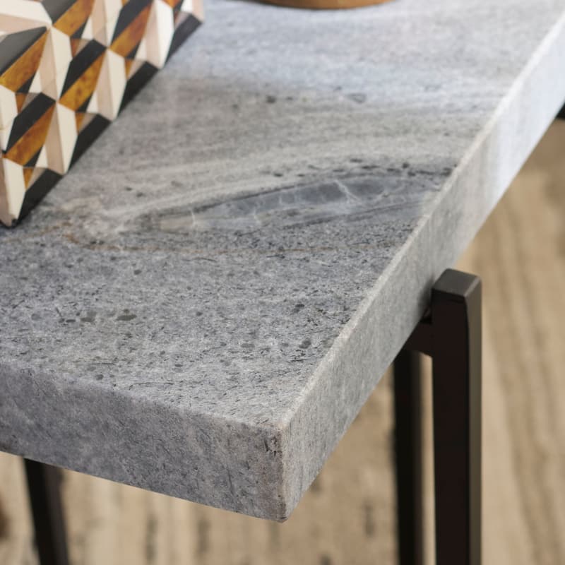 SAFAVIEH Home Aloha Marble Side Table - 18"W x 13"D x 24"H