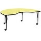 preview thumbnail 4 of 46, Mobile 48''W x 72''L Kidney Thermal Laminate Activity Table - Adj. Short Legs Yellow