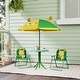 preview thumbnail 2 of 7, Qaba Kids Picnic Table and Chair Set, Outdoor Activity Table with Foldable Chairs, Removable Umbrella, Green