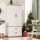 preview thumbnail 1 of 12, Kitchen Cabinet with Drawers and Door Cabinets, High Pantry Cabinets for Kitchen, Dining Room, Living Room - 28.9x15.2x64.6in White
