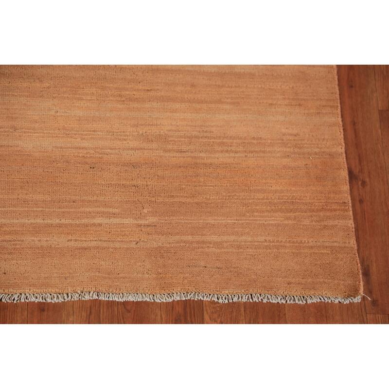 Modern Gabbeh Oriental Area Rug Hand-Knotted Solid Wool Carpet - 6'0" x 8'10"
