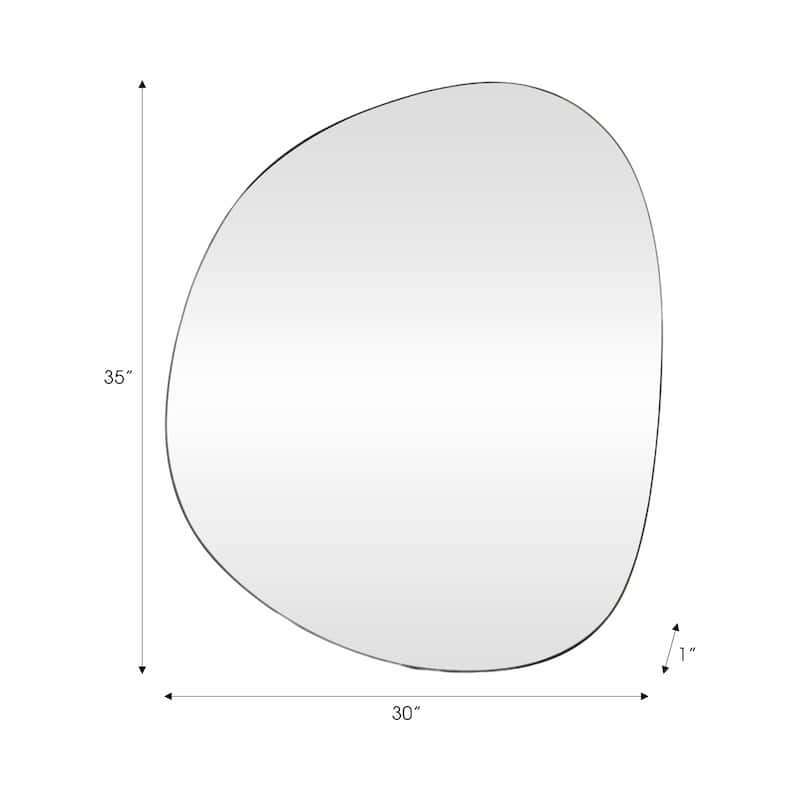 Metal Decorative Mirror - Abstract Shape Wall Accent - 35" Black - 29.5" x 1" x 35.25"