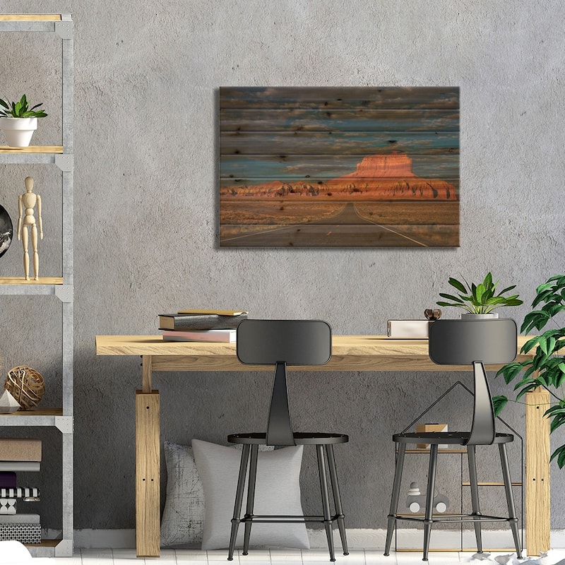 USA, Utah. Sunrise On Highway Into Wild Horse Butte. Print On Wood by Jaynes Gallery - Multi-Color