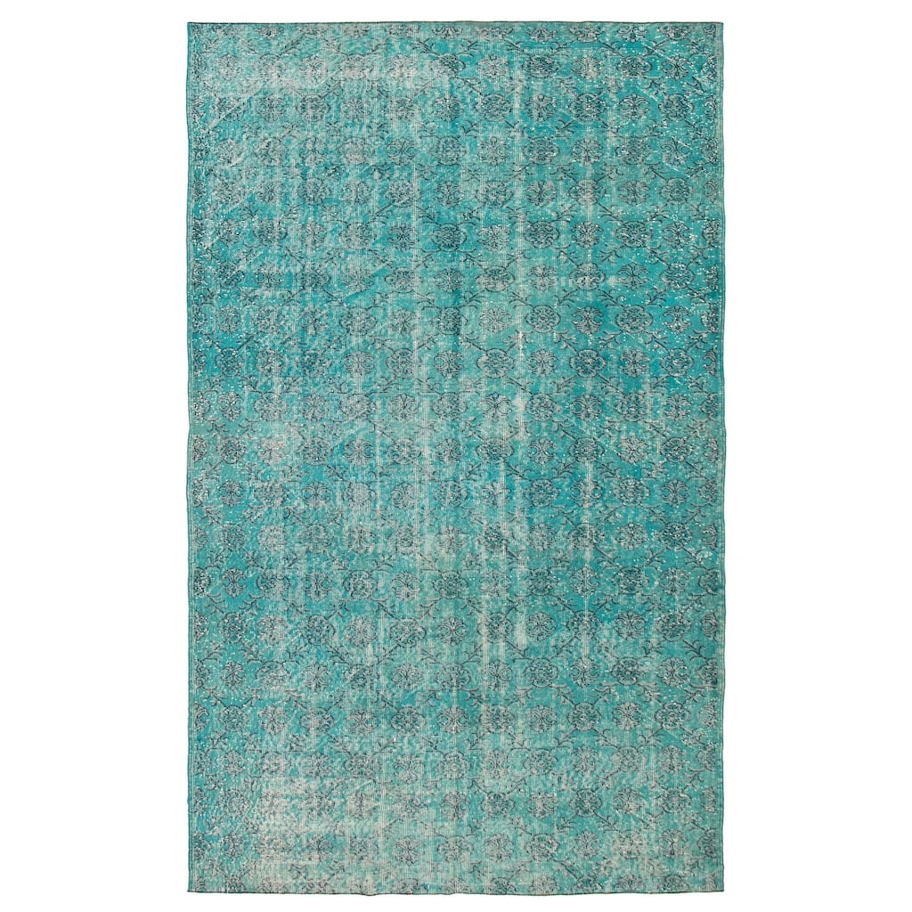 ECARPETGALLERY Hand-knotted Color Transition Turquoise Wool Rug - 6'5 x 10'4