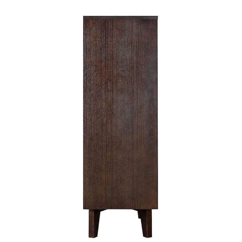 Modern Auburn Solid Wood Dresser Chest of Drawers with Retro Round Handle
