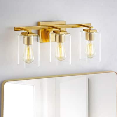 KAWOTI 20.75in. 3-light Bathroom Vanity Light with Square Glass