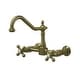 preview thumbnail 9 of 12, Kingston Brass Heritage 1.8 GPM Wall Mounted Bridge Kitchen Faucet Vintage Brass