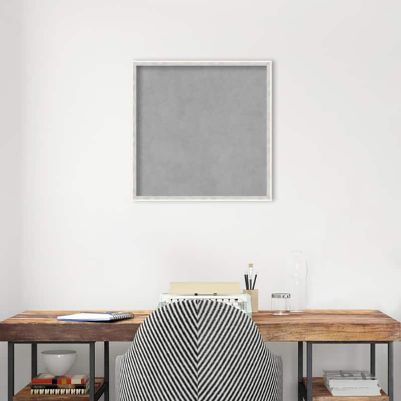 Amanti Art Paige White Silver Framed Magnetic Board