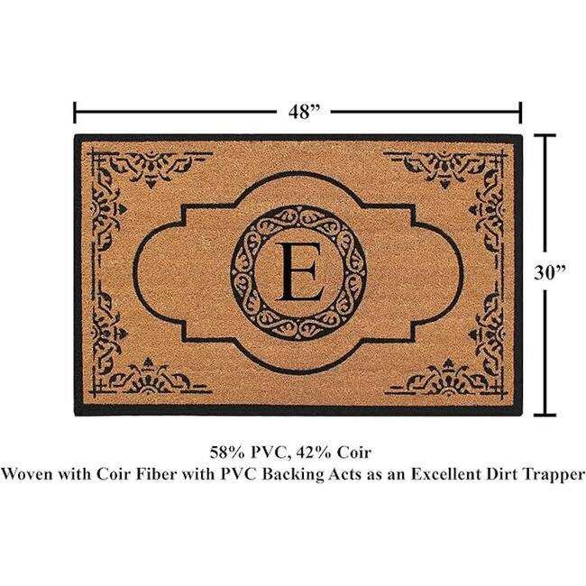 A1HC Natural Coir Hand-crafted Abrilina Monogrammed Double Doormat