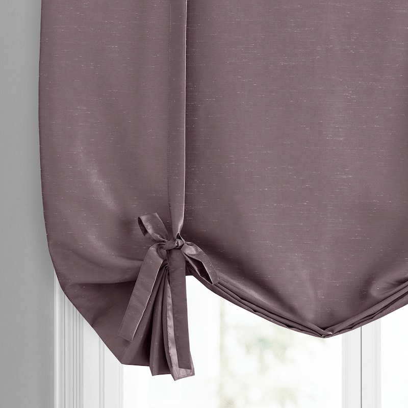 Exclusive Fabrics Vintage Textured Faux Dupioni Silk Tie-Up Window Shade (1 Panel)