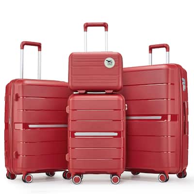 Luggage Sets 4 Piece(14/20/24/28) PP Lightweight & Durable Expandable suitcase