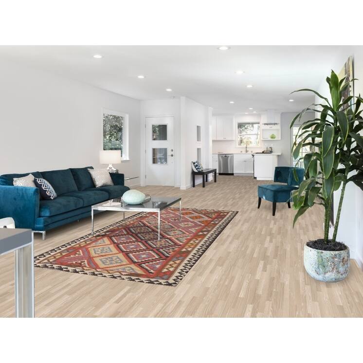 Vegetable Dye Kilim Qashqai Persian Vintage Rug Multi Wool Carpet - 4'6"x 9'4"