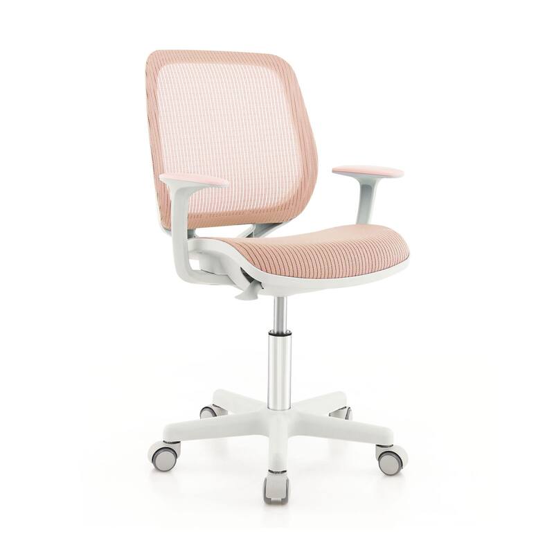 Swivel Mesh Children Computer Chair with Adjustable Height - 22.5" x 22.5" x 31.5" - Pink
