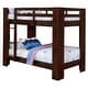 preview thumbnail 3 of 4, Sumo Twin Over Twin Bunk Bed, Brown Solid Wood Frame, Guard Rails