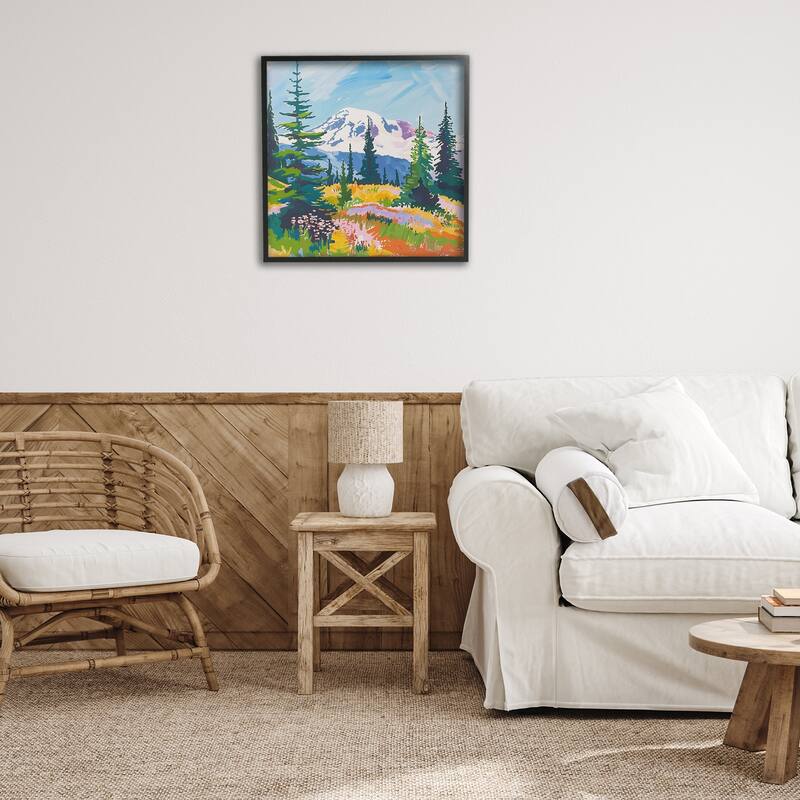 Stupell Peaceful Mountain Valley Scenery Framed Giclee Art Design By Walker Noble