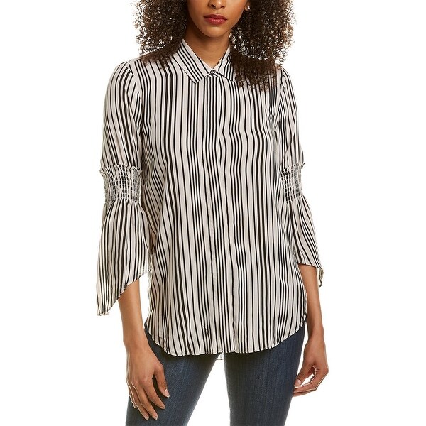 Halston Smocked Top. Opens flyout.