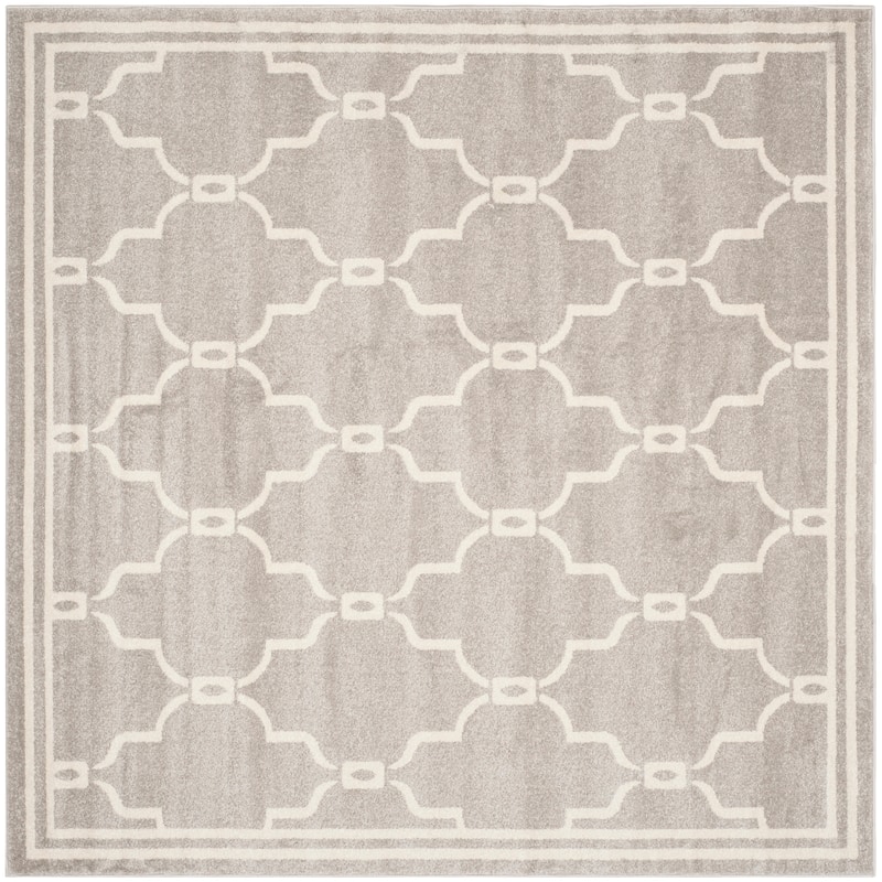 SAFAVIEH Amherst Nargis Modern Rug - 7' Square - Light Grey/Ivory