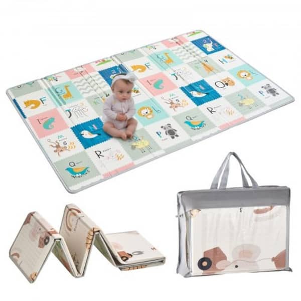slide 1 of 1, 51"x79" Baby Play Mat Kids Crawling Soft Activity Floor Playmat 2 Side - Multi Multi