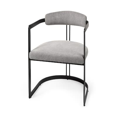 Upholstered Dining Arm Chair with Metal Frame and Cushion - 21” x 20” x 30”