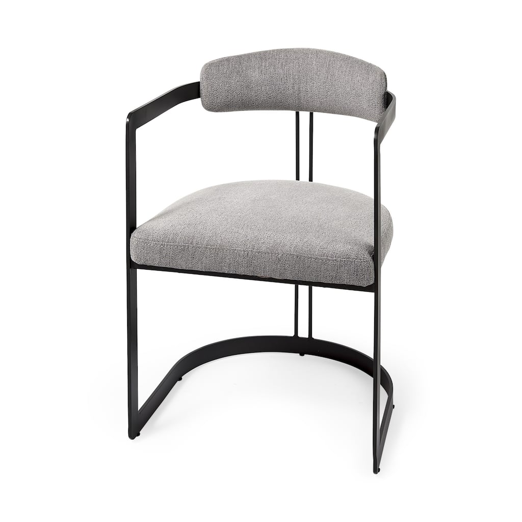 Upholstered Dining Arm Chair with Metal Frame and Cushion - 21” x 20” x 30”