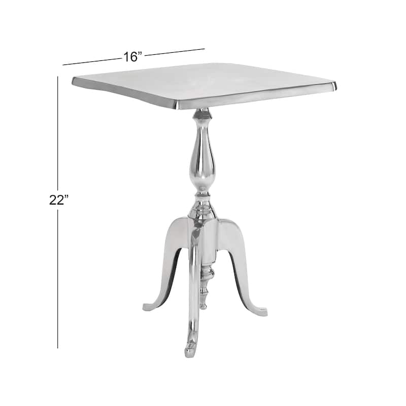 Aluminum Metal Side End Accent Table - Silver - Roche River Decor
