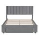 preview thumbnail 20 of 50, Pink Full Velvet Upholstered Bed with Large Storage Drawer - Chic & Functional Gray