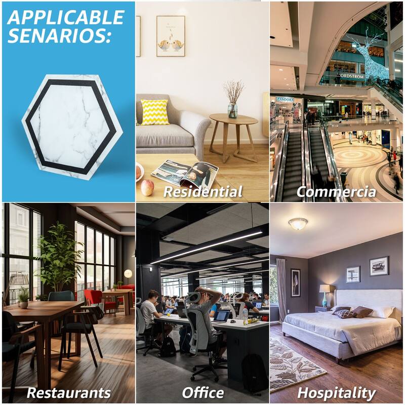 Art3d 11.8" x 10.2" Hexagon Peel and Stick Flooring Tile Marble Look, 30-Pack,Self Adhesive Waterproof Vinyl Floor Tile