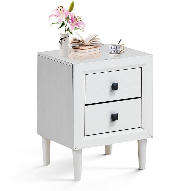 Versatile 2-Drawer Retro Bedside Table - Practical Nightstand for Any Room