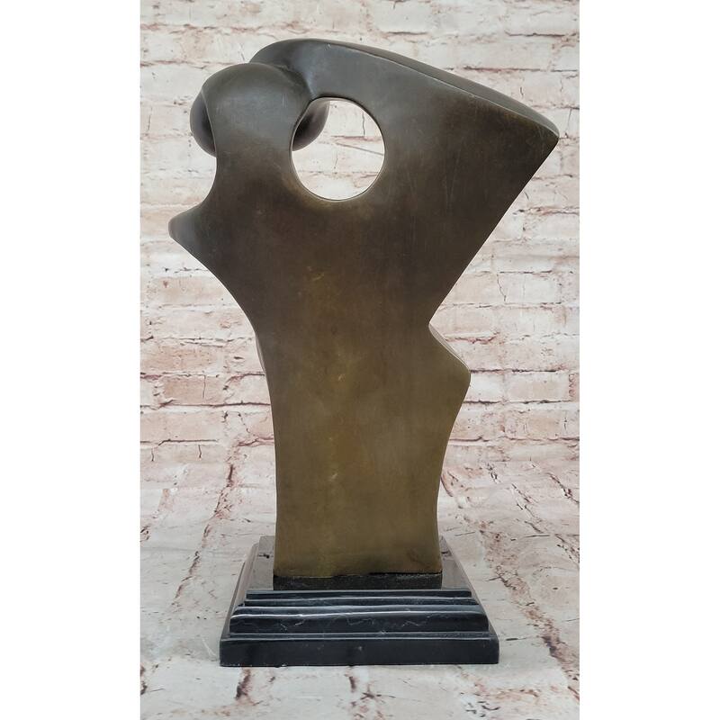 Abstract Female Form Statue – Modern Bronze Sculpture On Base