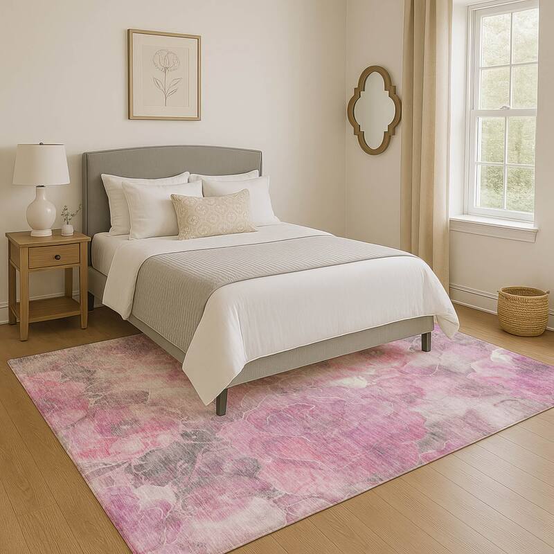 Premium Washable Super Soft Modern Floral Mayfield Rug - Pink - 3' x 5'