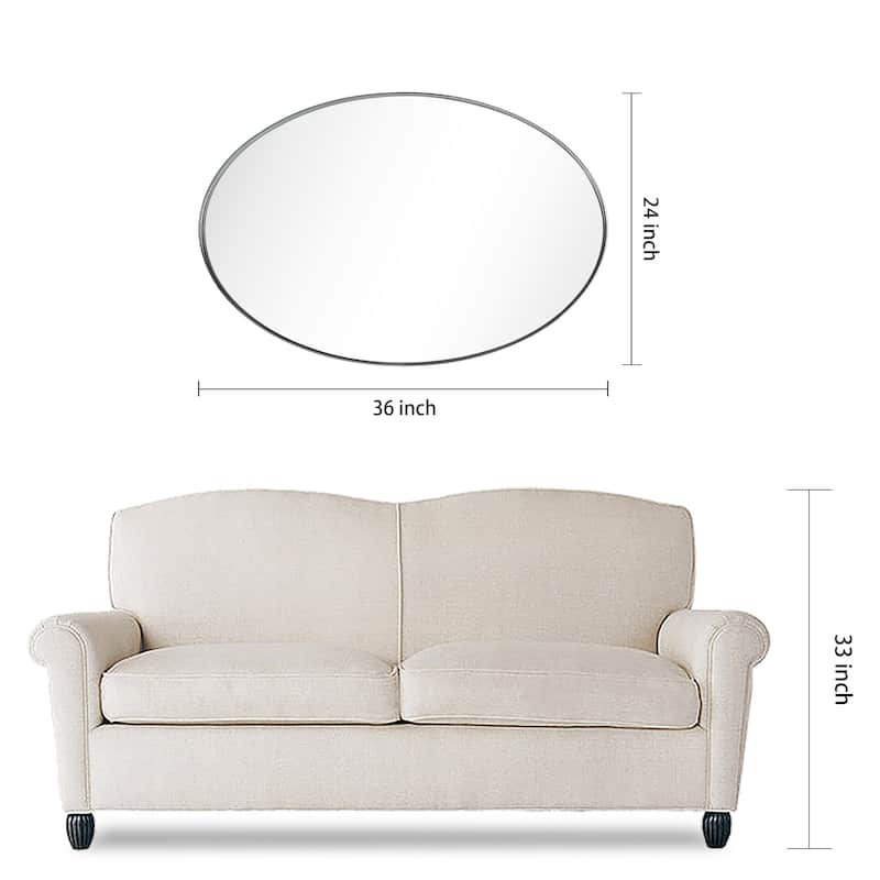 Ultra Stainless Steel Oval Wall Mirror- 24"x36"