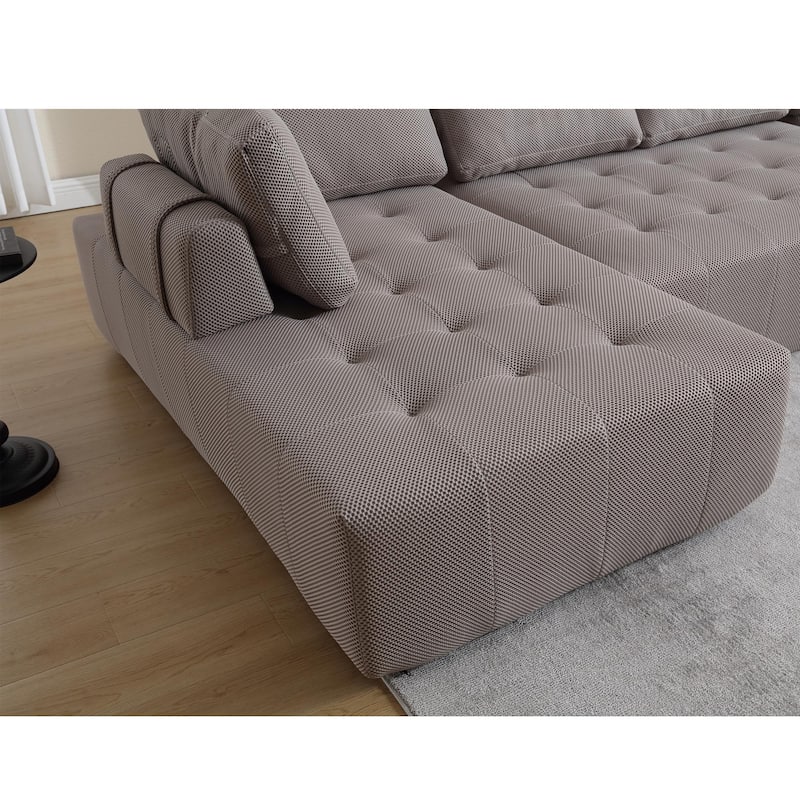 146" Modular Sectional Sofa, Oversized U Shaped with Chaise, Deep Seat Comfy Fabric Cloud Couch for Living Room