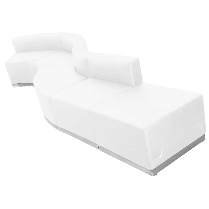 5 PC LeatherSoft Modular Reception Configuration w/Taut Back &Seat - White
