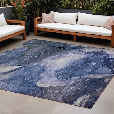 Dava Modern Art-Inspired Weather Resistant Versatile Elegance Outdoor Rug