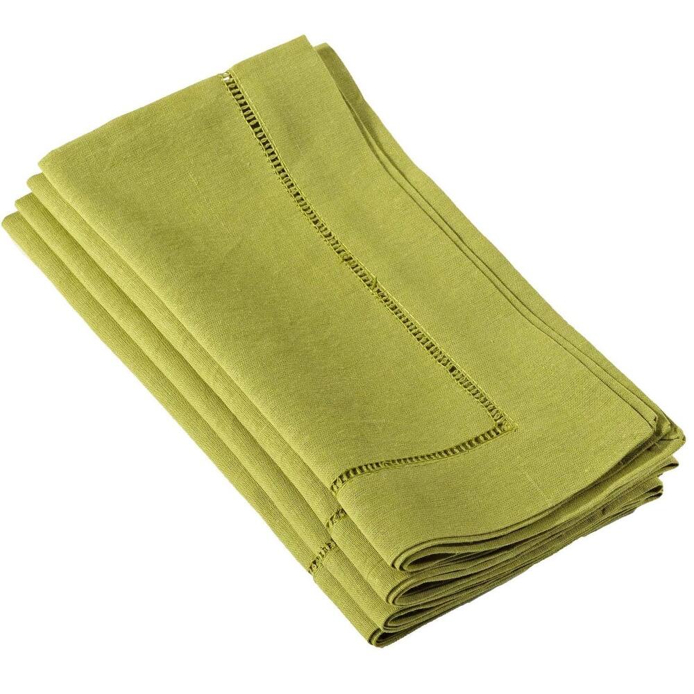 Hemstitched Linen Dinner Napkins (Set of 4)