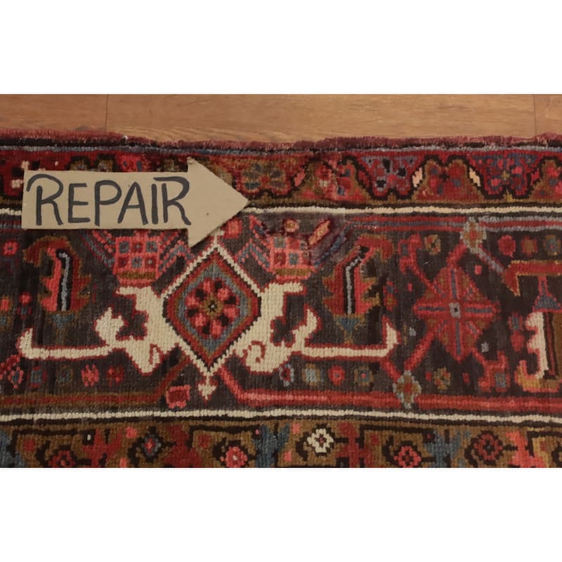 Hand Knotted Oriental 100% Wool Carpet Traditional Medallion Red Heriz Area Rug - 12' 8'' X 9' 11''