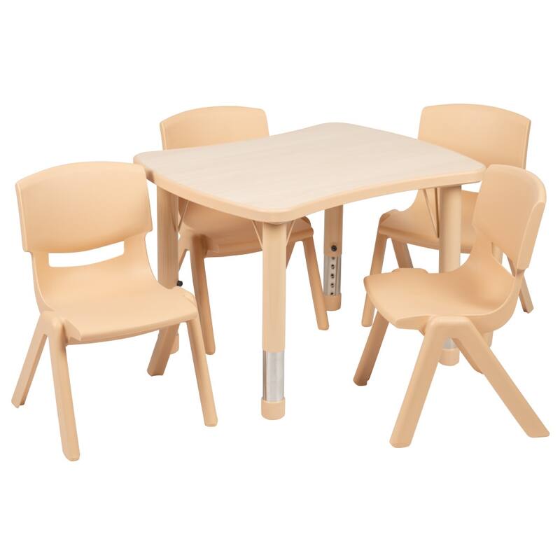 21.875"W x 26.625"L Rectangle Plastic Activity Table Set with 4 Chairs