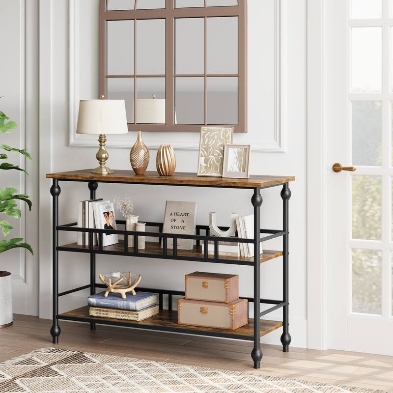 Console Table, 3-Tier Sofa Tables Narrow Entryway Table